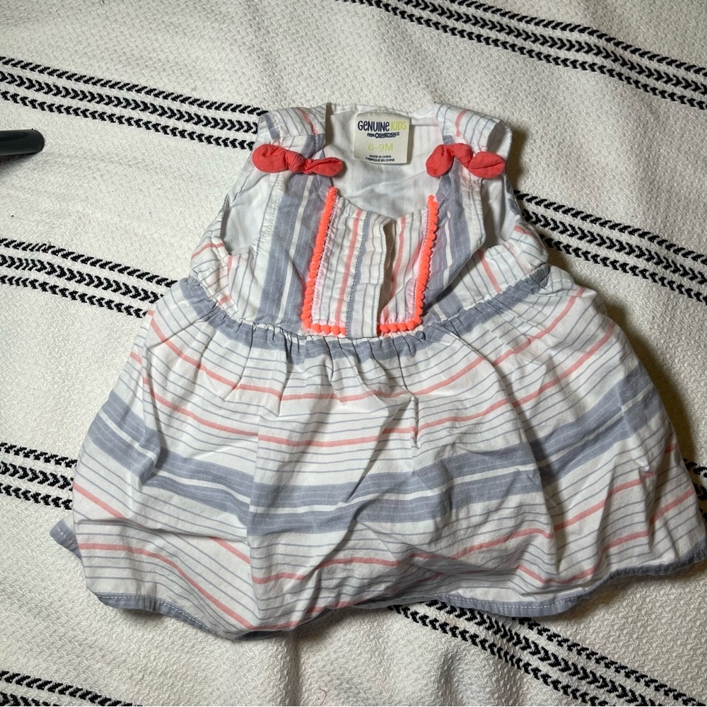 Genuine Kids from Osh Kosh Dress | Blue & Coral | Size 6-9 months